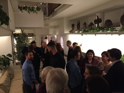 Reception at the Paul Rudolph Townhouse.