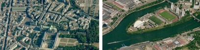 Aerial views of St. Denis and Ile des Vannes