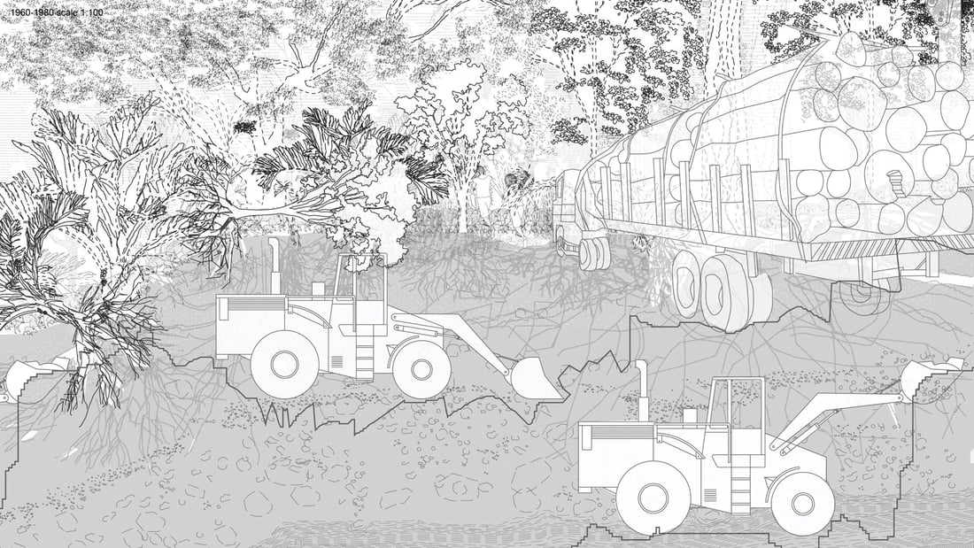 The construction of Bandeirantes road.