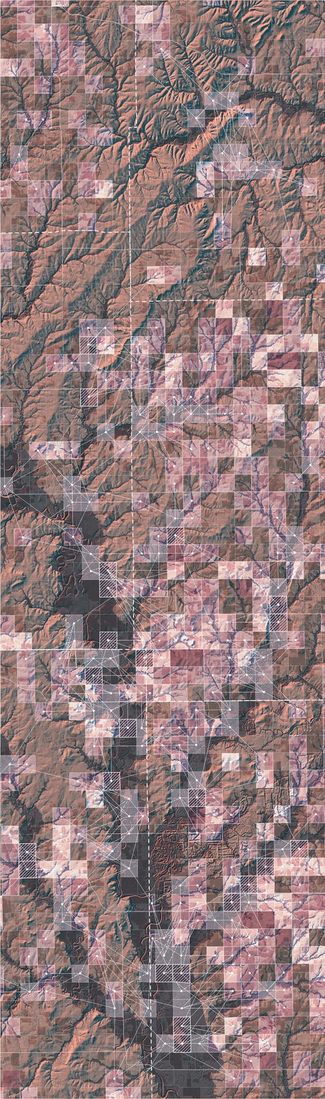 Aerial view of agricultural landscape.