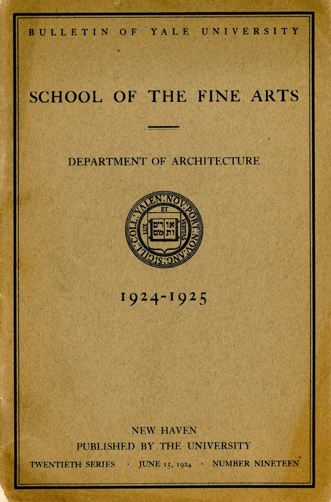 Department of Architecture Bulletin from 1924